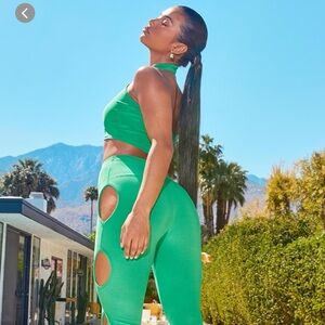 Stylish Green Cut-Out Jumpsuit